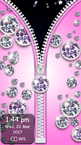 Diamond Zipper Lock Screen screenshot 1