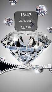 Diamond Zipper Lock Screen screenshot 3