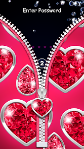Diamond Zipper Lock Screen screenshot 4